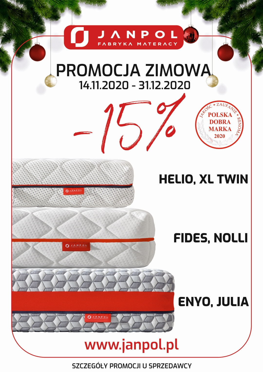 Wybrane materace JANPOL -15%