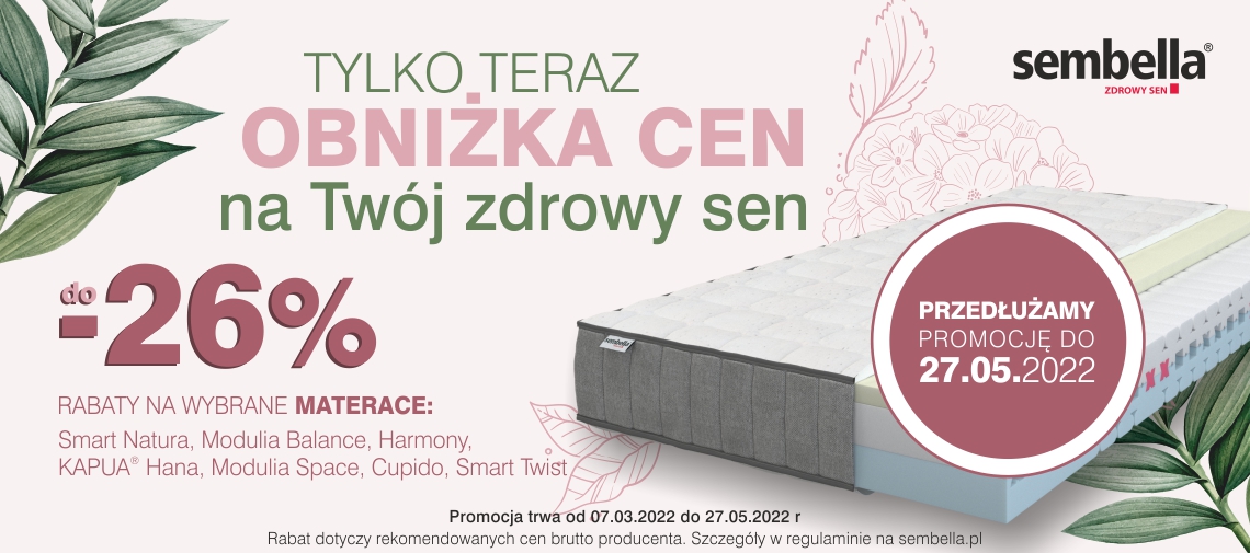 Sembella materace w obniżonych cenach do -26%